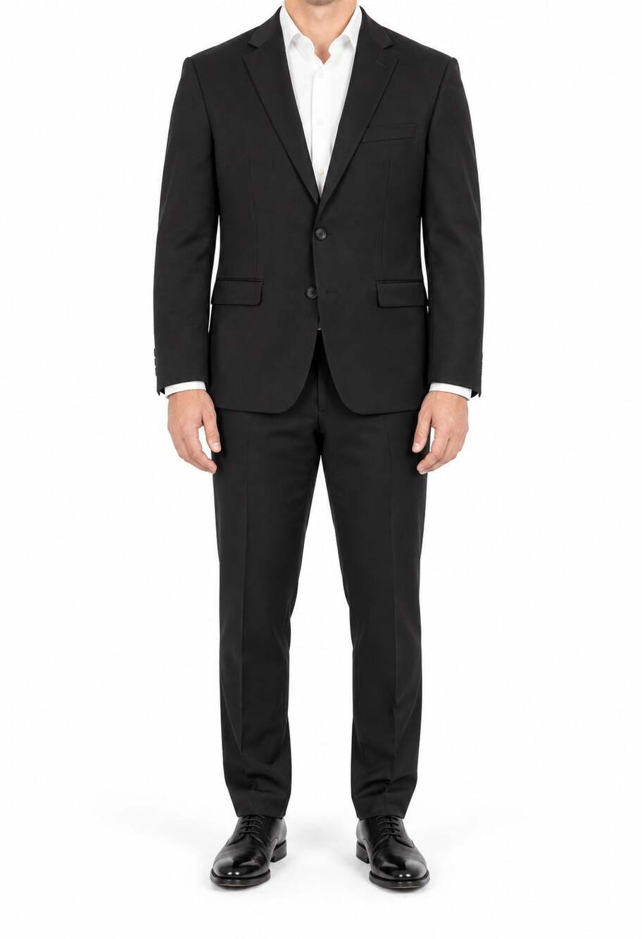 Equilibrio Milano Men's Black Wool Super 150s 2-Piece Sangria Suit B:52R P:46R